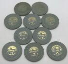 Lot Of 10 Santa Fe  1 Casino Chips Las Vegas Nv Gray Hhr Mold 1991 1993