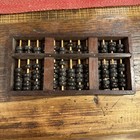 Vintage Chinese Lotus Flower Brand Abacus 11 Rods 77 Beads Brass Hardware