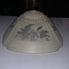 Vintage Art Deco Nouveau Frosted Floral Cased Glass Ceiling Light Shade 10   