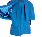 Vertigo Paris Moroccan Blue  Teal Cape Blazer Capelet Top Jacket Size 12 New