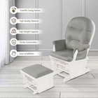 Light Grey Baby Nursery Relax Rocker Rocking Chair Glider And Ottoman Set With C