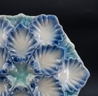 Antique Oyster Plate French Majolica Very Rare By Orchies Big 12 Wells   1880    9
