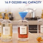 16 9 Oz  500 Ml  Coffee Syrup Dispenser Set- 4 Glass Bottles With Gold Pumper