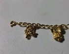 Vintage Disney Charm Bracelet Gold Tone Fab 5 Mickey Minnie Goofy Donald Pluto