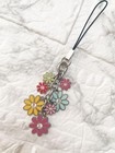 Coach Flower Keychain Charm Bag Charm Strap Colorful Multicolor