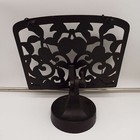 Cast Iron Cookbook Stand Holder Black Peaches Vtg Wrought