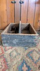 Antique Early Primitive Wood Tote Cubby Carrier Orig Paint 20  Sign