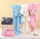 Cartoon Animal Hooded Baby Bath Towel Soft Absorbent Newborn Toddler Bathrobe