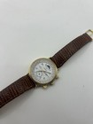 Vintage Peugot Sport Calendar Moon Phase Quartz Men s Golden Brown Dress Watch