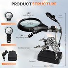 Desktop Led Lighted Magnifying 2 5 X 90mm   7 5 X 34mm   10 X 34mm  Black