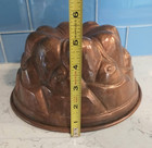 Vtg Antique Dome Copper Aspic Mold Cake Mold Jello Mold Tin Lined 9 25 X 4 25 