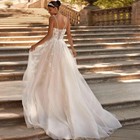 Square Neck Wedding Dresses Appliques Sleeveless Backless Tulle Bridal Gowns New