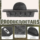 4 Pcs Turkey Fan Mount Kits With 5 Display Hooks  Wooden Wall Mount Gray