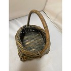 Woven Splint Basket Small Green Rustic Farmhouse Decor Primitive Egg Collection