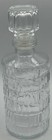 Vintage Style Clear Patterned Glass 8    Tall Decanter Bottle Barware