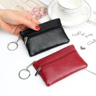Women Key Ring Leather Mini Purse Coin Small Change Bag Card Wallet Pouch Zip Up