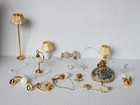  Lot Vintage Dollhouse Miniatures Lamps wired Lights  1 12 Scale-