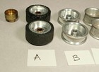 Vtg Slot Car Parts Lot Aluminum Wheels Threaded Type 1 24  1 32 Estate Find 