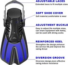 Blue Diving Swim Fins Snorkeling Gear Adults Snorkel Fins  Adjustable Sz S m 4-8