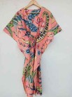 Indian Vintage 100  Cotton Long Beach Maxi Kaftan Dress One Size Caftan Kimono