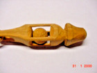 Vintage Hand Carved Wood Ball In Cage Wooden Chain  9 Inches