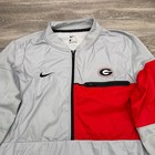 Nike Georgia Bulldogs Jacket Mens Small Gray Red Football 1 2 Zip Windbreaker