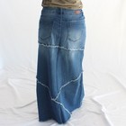 Nwt Be Girl Long Modest Blue Jean Skirt Sizes S - 3xl Maxi Denim Ruffle Fringe