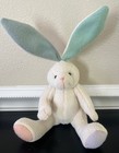 Vintage Bunny Rabbit Plush Stuffed Ivory Shelf Sitter Animal Toy Easter