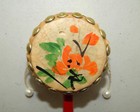 Wooden Spinning Pellet Rattle Stick Drum Toy Floral Design Made In China 7   l 