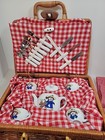 Children s Vintage Schylling Madeline Tea Set In Wicker Basket  read 