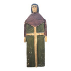 Antique Folk Art Painted Wood Spanish Colonial Santos Christian Figure Sculpture