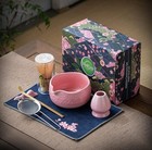 7 Pcs Kit Matcha Whisk Set Ceramic Bamboo Sifter Scoop Tea Towel Gift Kit New