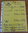 Dokken Band Autographs 1988 Aerosmith Permanent Vacation Tour Roadie Sheets