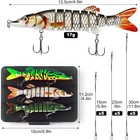 3 X Fishing Lures 9 Segments Fish Bass Minnow Swimbait Tackle Hook Crank Bait