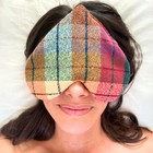 Weighted Eye Pillow For Men     Flaxseed   Lavender Compress     Plaid H