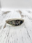 Vintage Silver Tone Multi Alpaca Mexico Hinged Abalone Bracelet 7 In