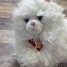Vintage Dakin White Fluffy Kitty Cat Plush 12  Laying Down Stuffed Animal 1986