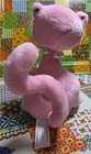 Vintage Little Brownie Pink Cat W faux Pearl Necklace Stuffed Plush W sound Box