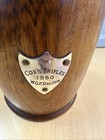 Vintage Antique Wooden Caddy   Canister With Presentation Plaque 
