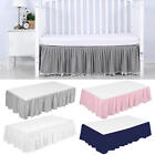 Crib Skirt Dust Ruffle Bed Skirt With Pompoms Nursery Crib Bedding Skirt Pleated