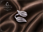 Women s Leaf Adjustable Toe Ring Solid Metal White Plated 925 Silver