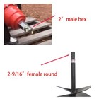 Heavy Duty Auger Bit Adapter Conversion 2 Inch Female Hex To 2-9 16  Male Round