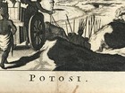 Bolivia Potosi 1673 Arnold Montanus Large Antique Engraved View 17th Century