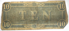 1864  10 Confederate States Of America Note Richmond Va  Bw8