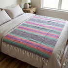 Mexican Blanket Pastel Purple Mint Coral Pink Grey Mexican Falsa Yoga Blanket 