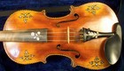 Gorgeous  Ornate Mop Inlaid Antique 4 4 German Violin With Matching Bow