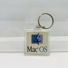 Apple Mac Os Lucite Square Keychain Rainbow Apple Collectible Vintage 90 s