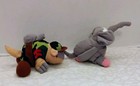 Vintage Meanies Series One Lot Of 2 Funny Plush Beanies Armydillo   Elephant