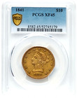 1841  10   Pcgs Xf45   Gold Shield   Liberty Head Eagle    3 750   Deep Honey   