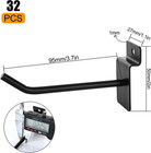 32 Pcs 4 Inch Slatwall Hooks  Metal Display Panel Hooks  Heavy Duty Slat Board H